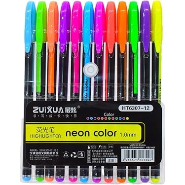 طقم قلم فسفورى HT6307-12 لون