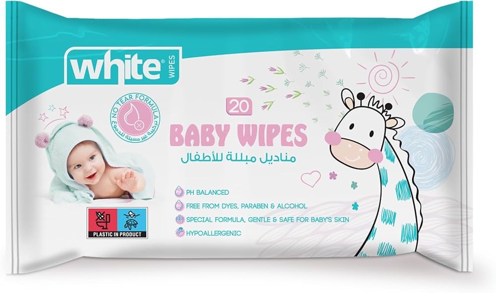 وايت مبلل اطفال 20 منديل