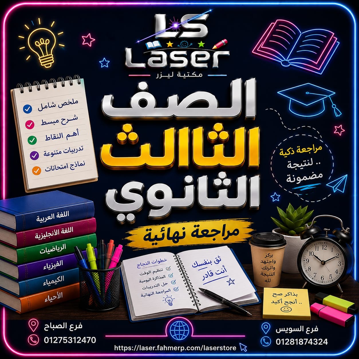 الصف الثالث الثانوى مراجعة