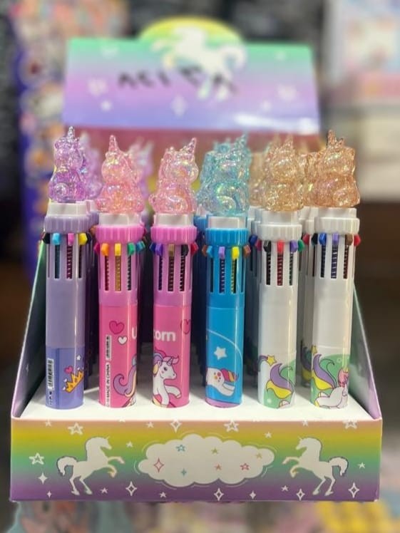 قلم جاف 10 لون اشكال كريستال